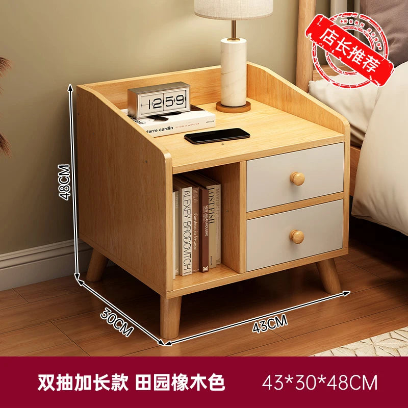 Simple White Night Table Modern Storage Aesthetic Space Saving Bedside ...