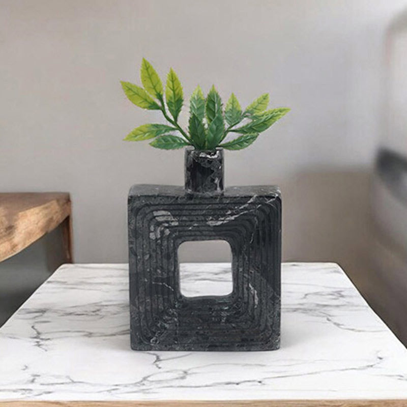 Marble Square Vase - Small