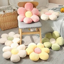 Anyhouz Plush Pillow Green Five Petal Flower Shape Stuffed Soft Pillow Seat Cushion Room Decor 90cm