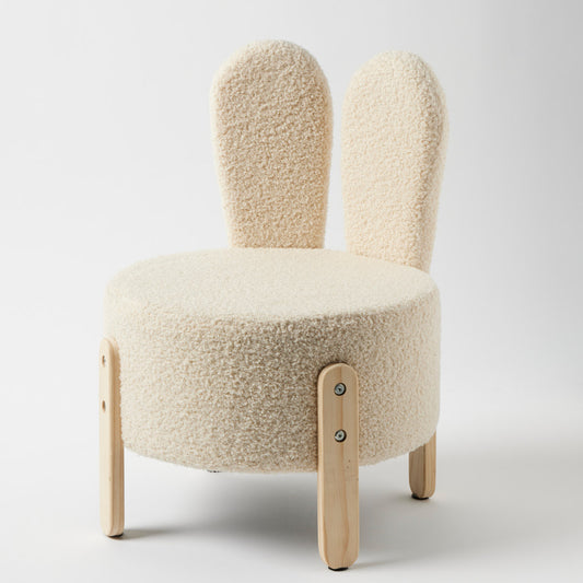 Jiggle & Giggle Bunny Bouclé Kids Chair – Cream