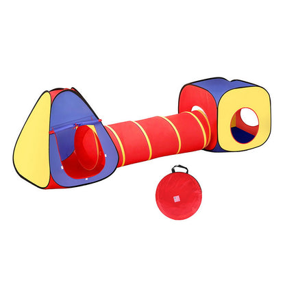 Keezi Kids Playhouse Play Tent Pop Up Teepee Castle Crawl Tunnel Outdoor Indoor Toys...