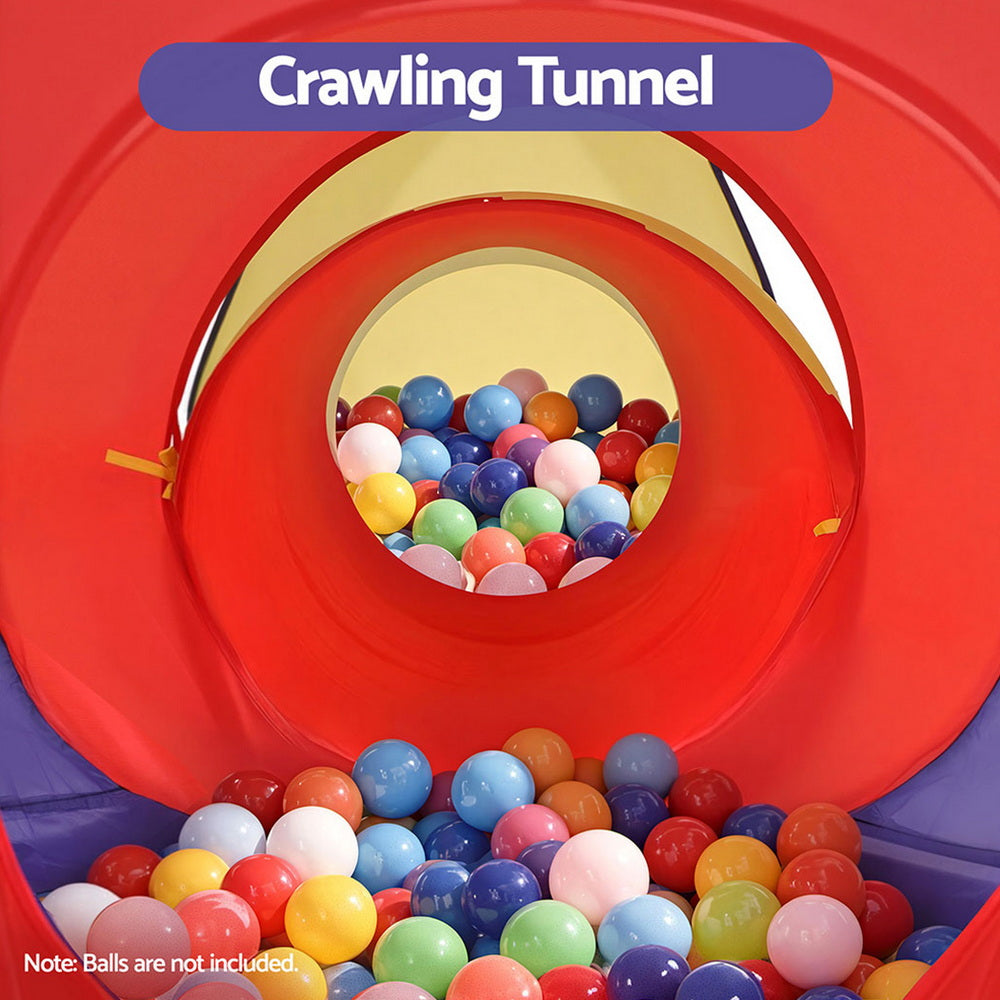Keezi Kids Playhouse Play Tent Pop Up Teepee Castle Crawl Tunnel Outdoor Indoor Toys...