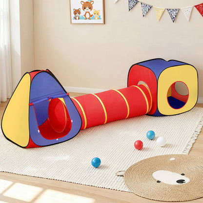 Keezi Kids Playhouse Play Tent Pop Up Teepee Castle Crawl Tunnel Outdoor Indoor Toys...