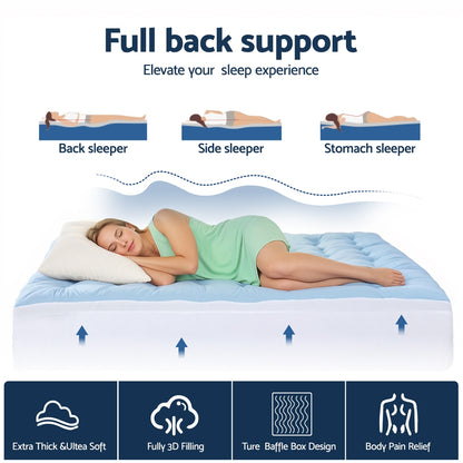 Giselle 5cm Mattress Topper Pillowtop toppers Double-Sided King Single