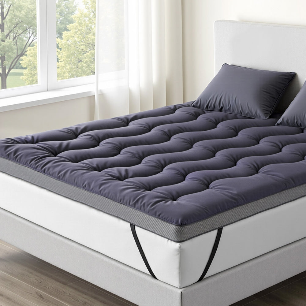 Giselle 5cm Mattress Topper Pillowtop toppers Bamboo Charcoal Queen