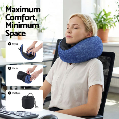Wanderlite Travel Pillows For Airplanes Ergonomic Memory Foam Neck Pillow, Breathable &...