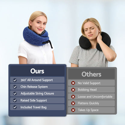 Wanderlite Travel Pillows For Airplanes Ergonomic Memory Foam Neck Pillow, Breathable &...