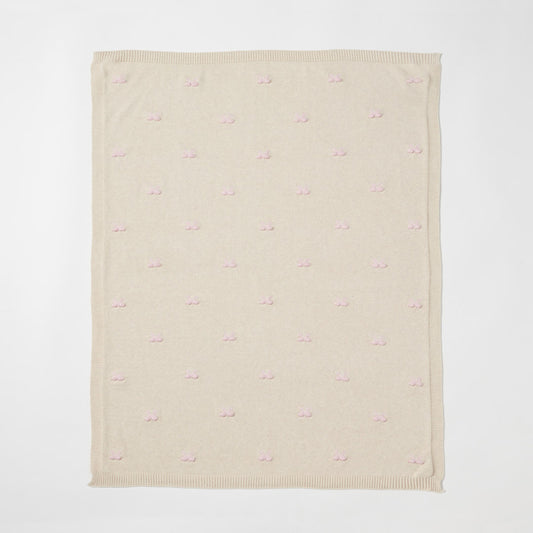 Jiggle & Giggle Bow Knitted Baby Blanket
