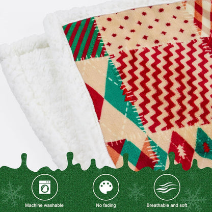 Christmas Throw Blanket, Christmas Decorations Gifts For Women, Sherpa Flannel Fleece...
