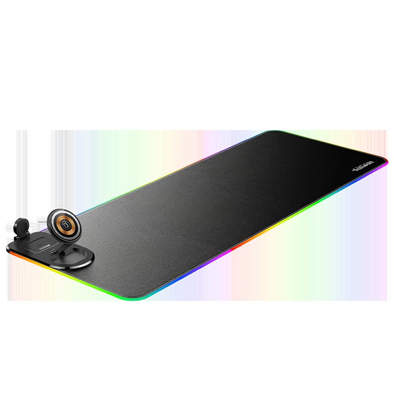 Wireless Charging Mouse Pad 15W RGB Gaming Mousepad Waterproof Desk Mat With Phone Holder...