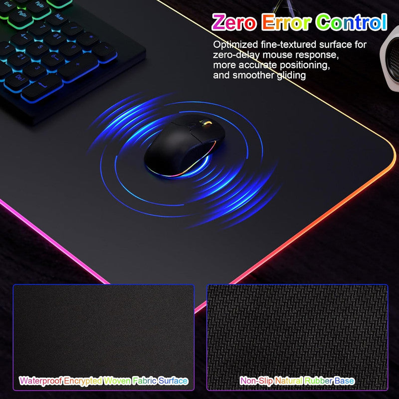 Wireless Charging Mouse Pad 15W RGB Gaming Mousepad Waterproof Desk Mat With Phone Holder...