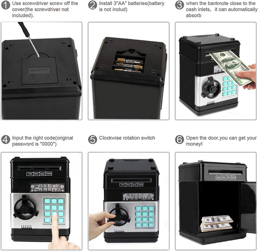 Toys For Kids Ages 5-7, 8-10, Electronic ATM Password Cash Coin Can Auto Scroll Paper Money...
