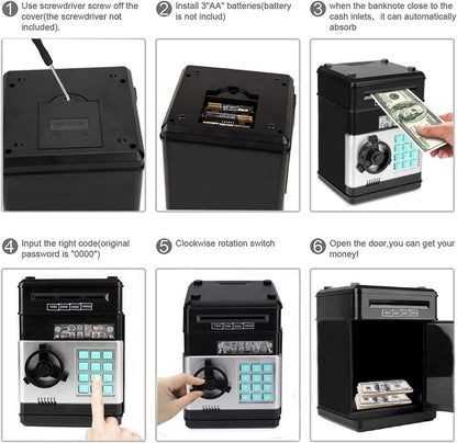 Toys For Kids Ages 5-7, 8-10, Electronic ATM Password Cash Coin Can Auto Scroll Paper Money...