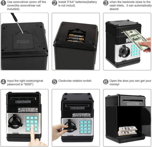 Toys For Kids Ages 5-7, 8-10, Electronic ATM Password Cash Coin Can Auto Scroll Paper Money...