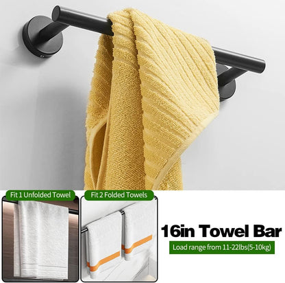 5pcs Matte Black Bathroom Hardware Set, Including 1pcs 24in Retractable Hand Single Towel...