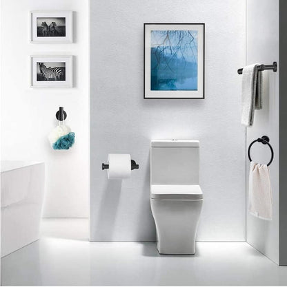 5pcs Matte Black Bathroom Hardware Set, Including 1pcs 24in Retractable Hand Single Towel...