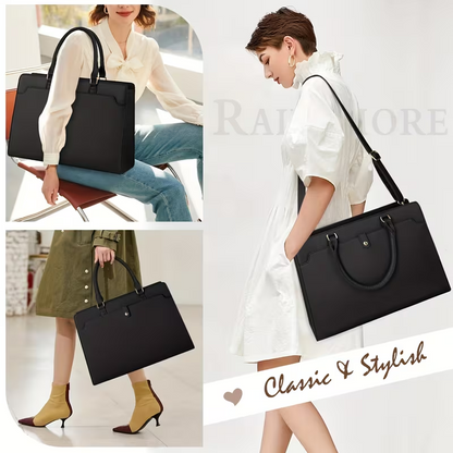 15.6-Inch Laptop Tote Bag For Women, Large Capacity Faux Leather Work Tote, Waterproof...