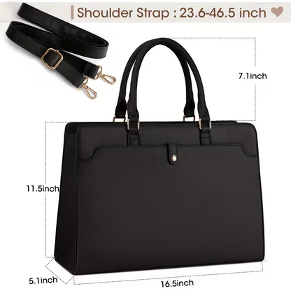 15.6-Inch Laptop Tote Bag For Women, Large Capacity Faux Leather Work Tote, Waterproof...