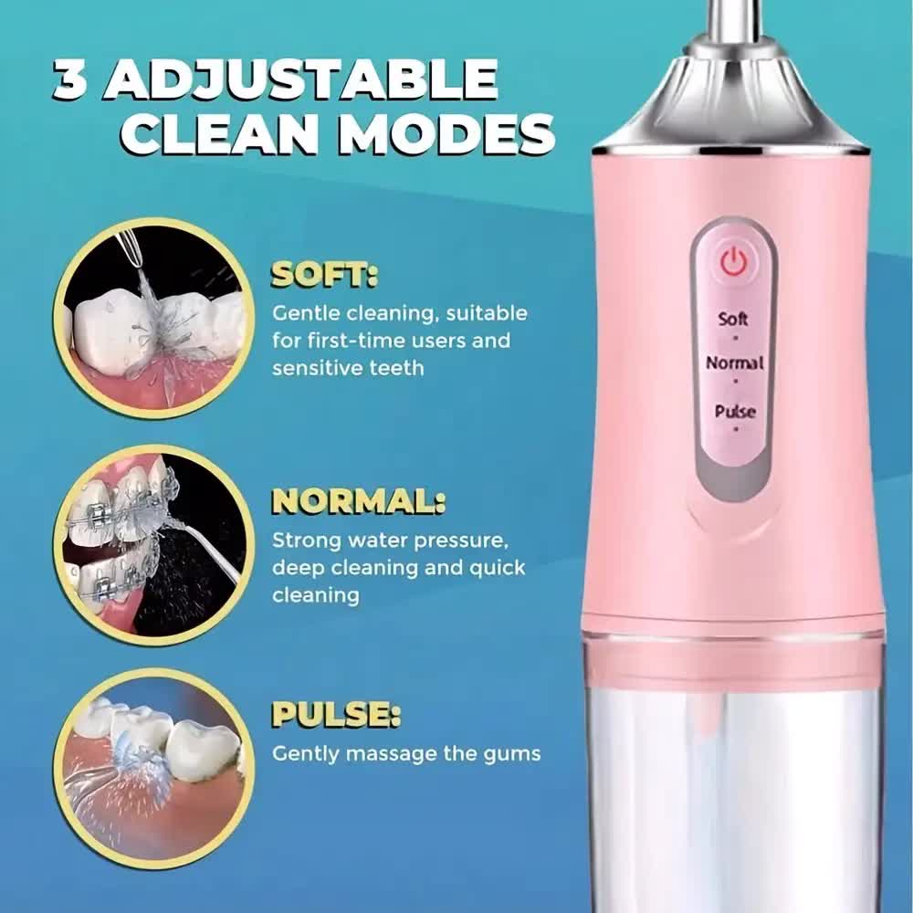 Wireless Electric Water Toothbrush Set, Equipped With 4 Nozzle Heads - 360° Rotatable...