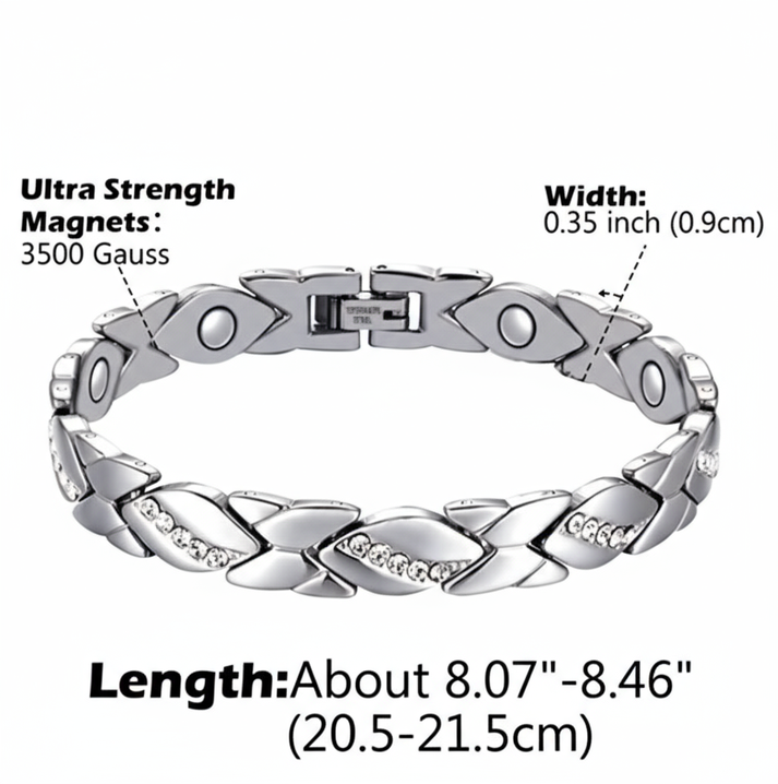 Christmas Gift Stylish Ancient Copper Magnetic Therapy Bracelet With Diamond Accents -...