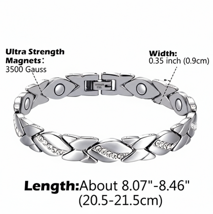 Christmas Gift Stylish Ancient Copper Magnetic Therapy Bracelet With Diamond Accents -...