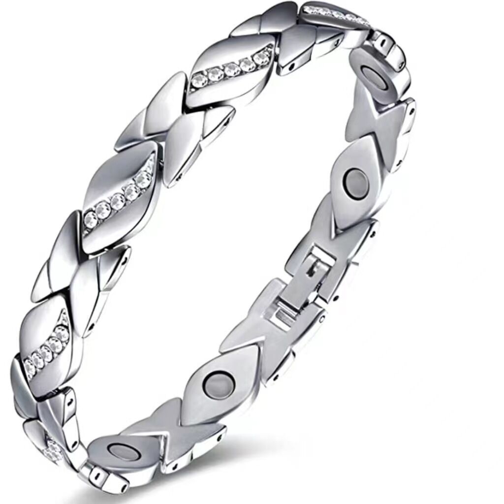 Christmas Gift Stylish Ancient Copper Magnetic Therapy Bracelet With Diamond Accents -...