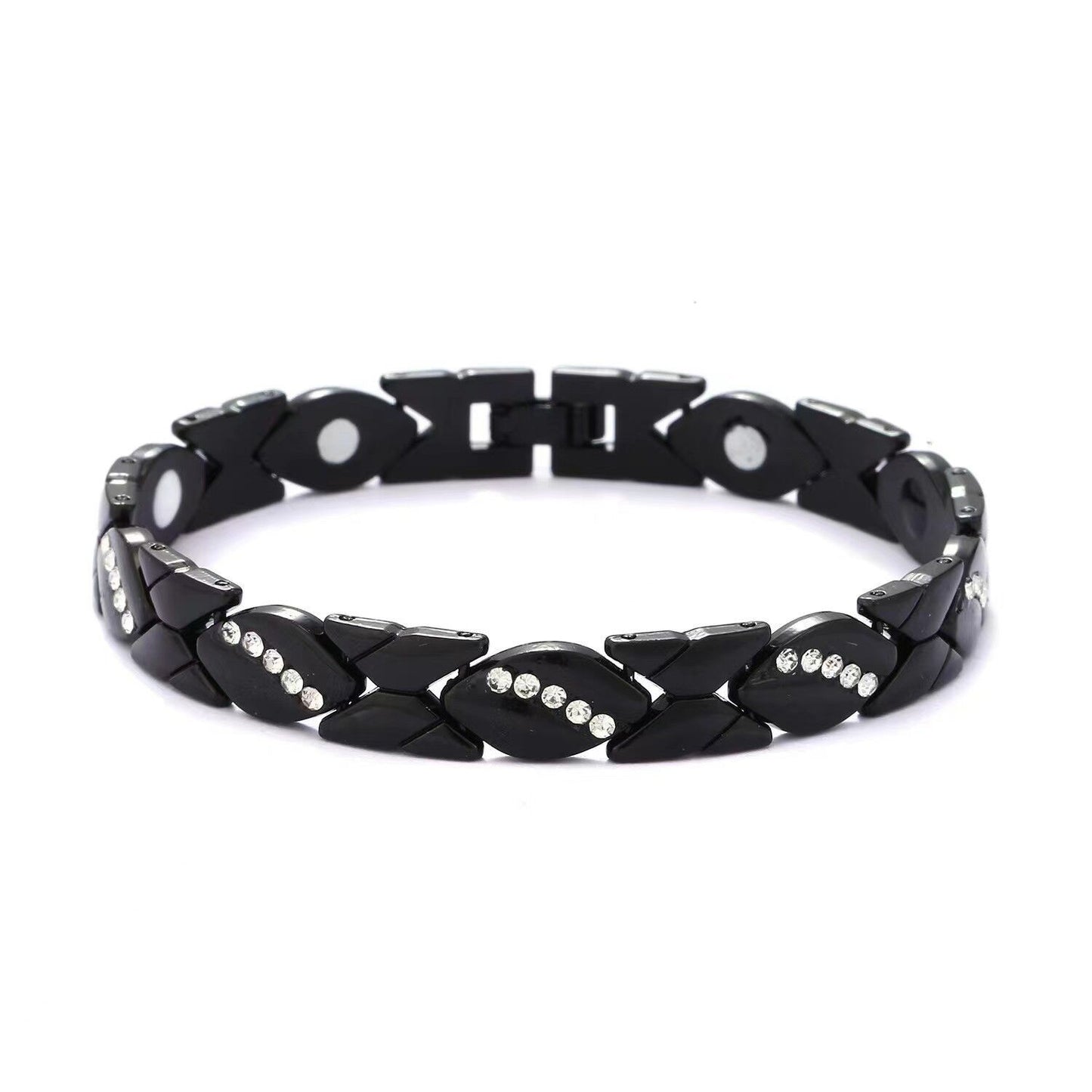 Christmas Gift Stylish Ancient Copper Magnetic Therapy Bracelet With Diamond Accents -...
