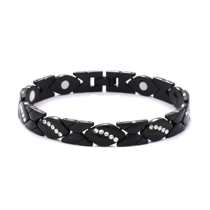 Christmas Gift Stylish Ancient Copper Magnetic Therapy Bracelet With Diamond Accents -...