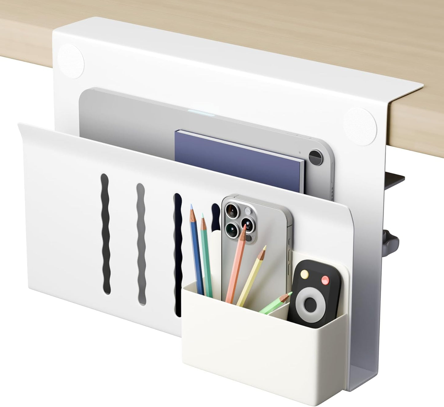 Under Desk Side Laptop Holder Storage With No Drill Cable Management Tray And Pen Storage...
