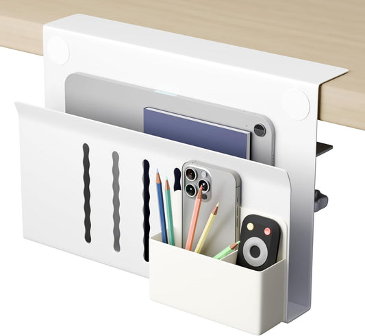 Under Desk Side Laptop Holder Storage With No Drill Cable Management Tray And Pen Storage...