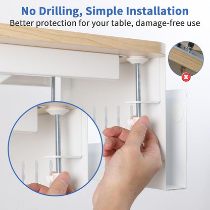 Under Desk Side Laptop Holder Storage With No Drill Cable Management Tray And Pen Storage...
