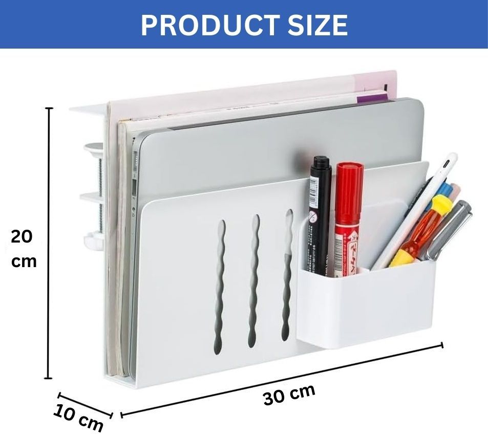 Under Desk Side Laptop Holder Storage With No Drill Cable Management Tray And Pen Storage...
