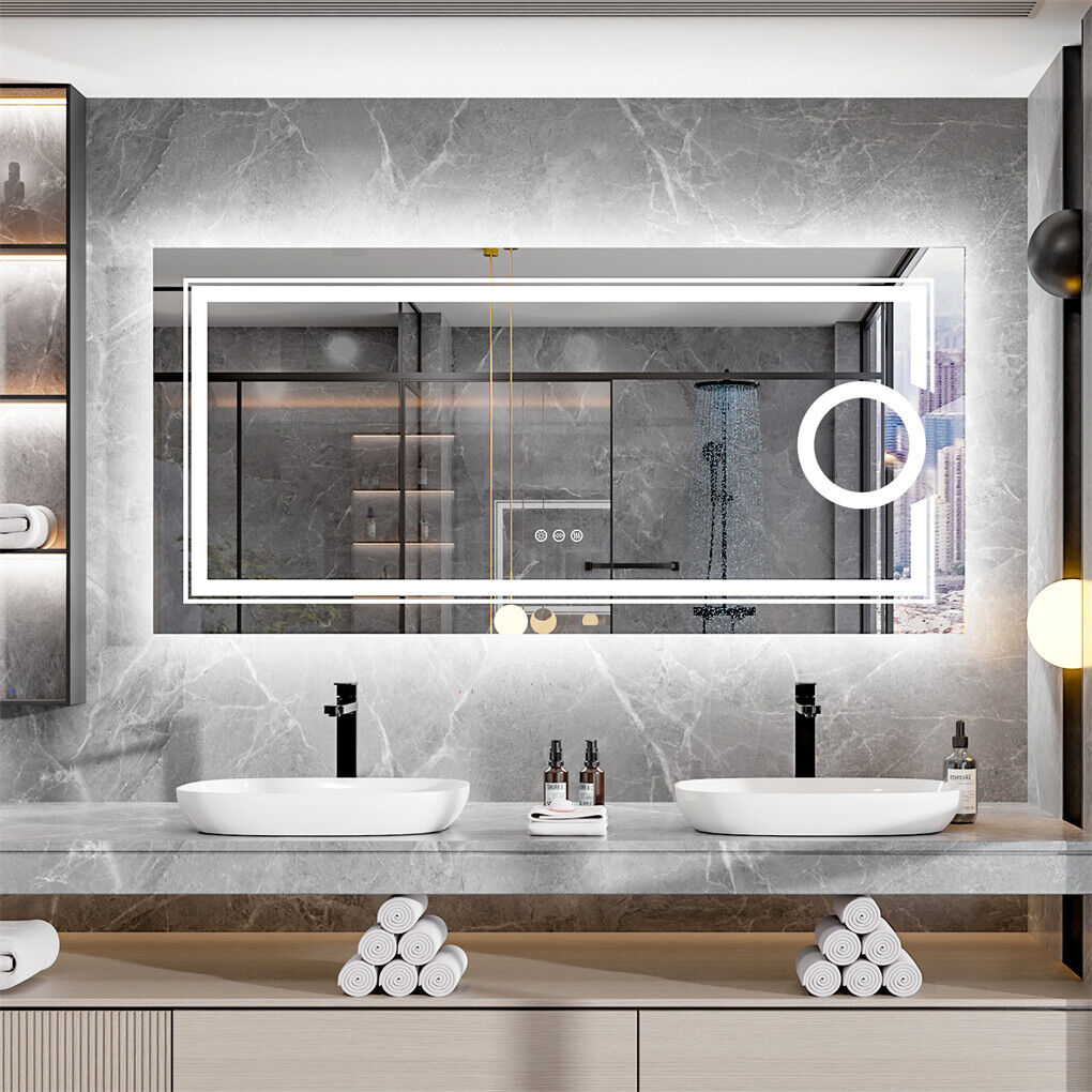 700x900mm LED Bathroom Mirror RGB Anti-Fog Aluminum