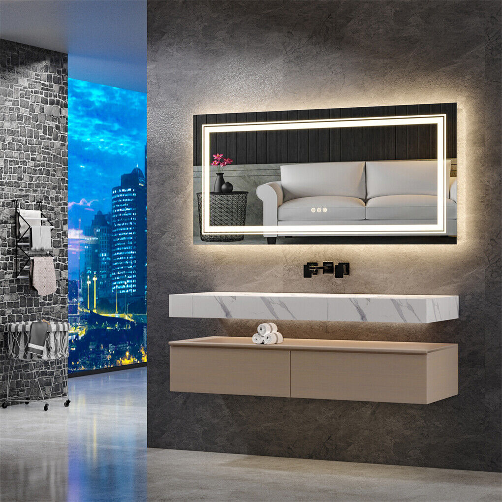 700x900mm LED Bathroom Mirror RGB Anti-Fog Aluminum