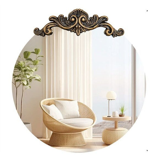 Baroque Antique Round Wall Mirror D�cor 60x64.5cm