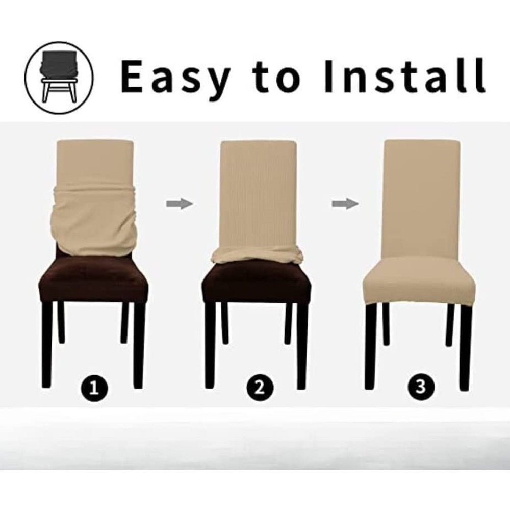 GOMINIMO 6pcs Dining Chair Slipcovers/ Protective Covers (Camel)