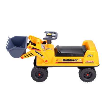 GOMINIMO Kids Ride On Bulldozer Digger Tractor Excavator Toy Car with Helmet