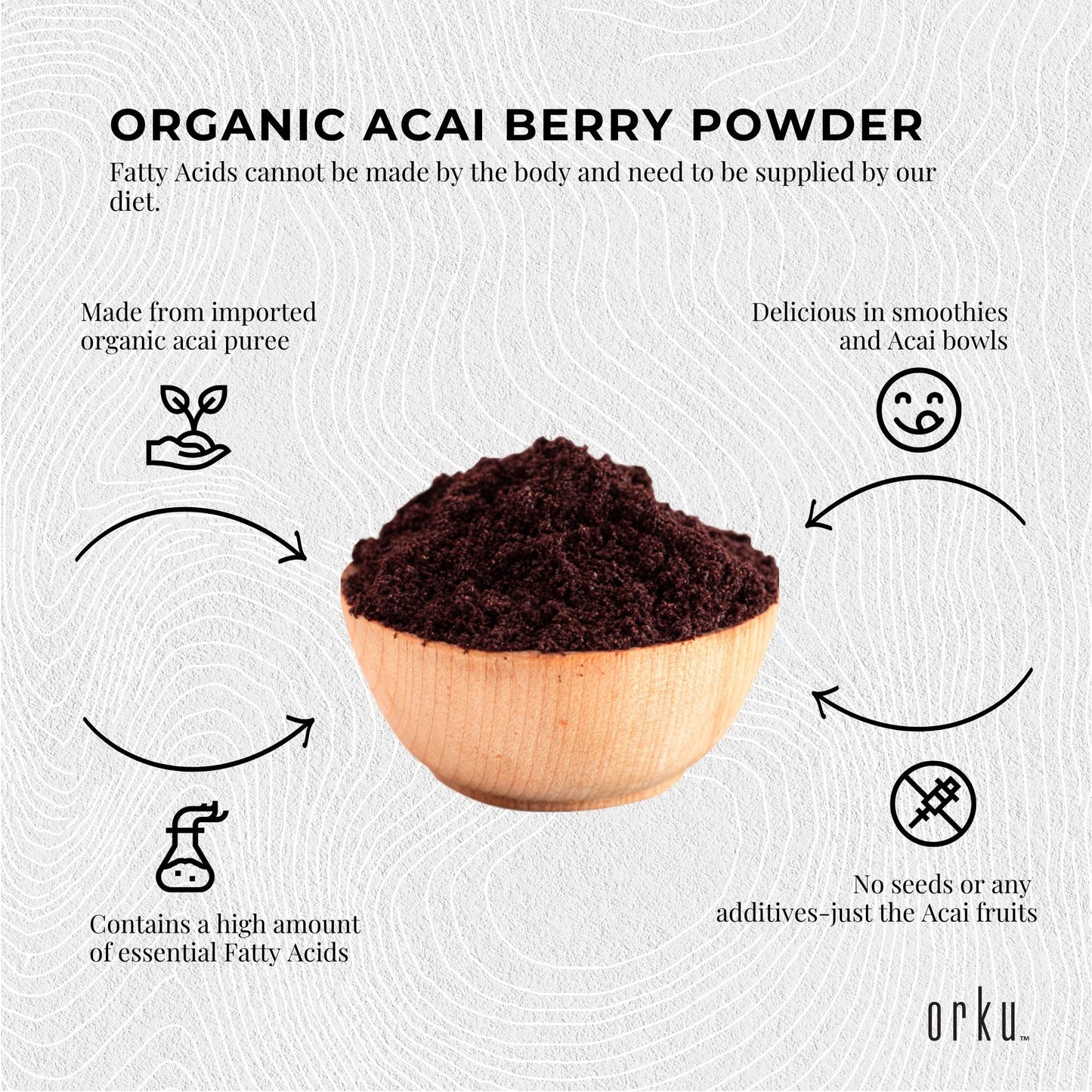 5kg Acai Powder Bag 100% Organic - Superfood Amazon Berries