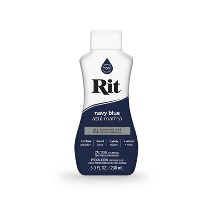 236ml Navy Blue Fabric Dye Rit Clothes All Purpose Liquid Cloth Tie Colours
