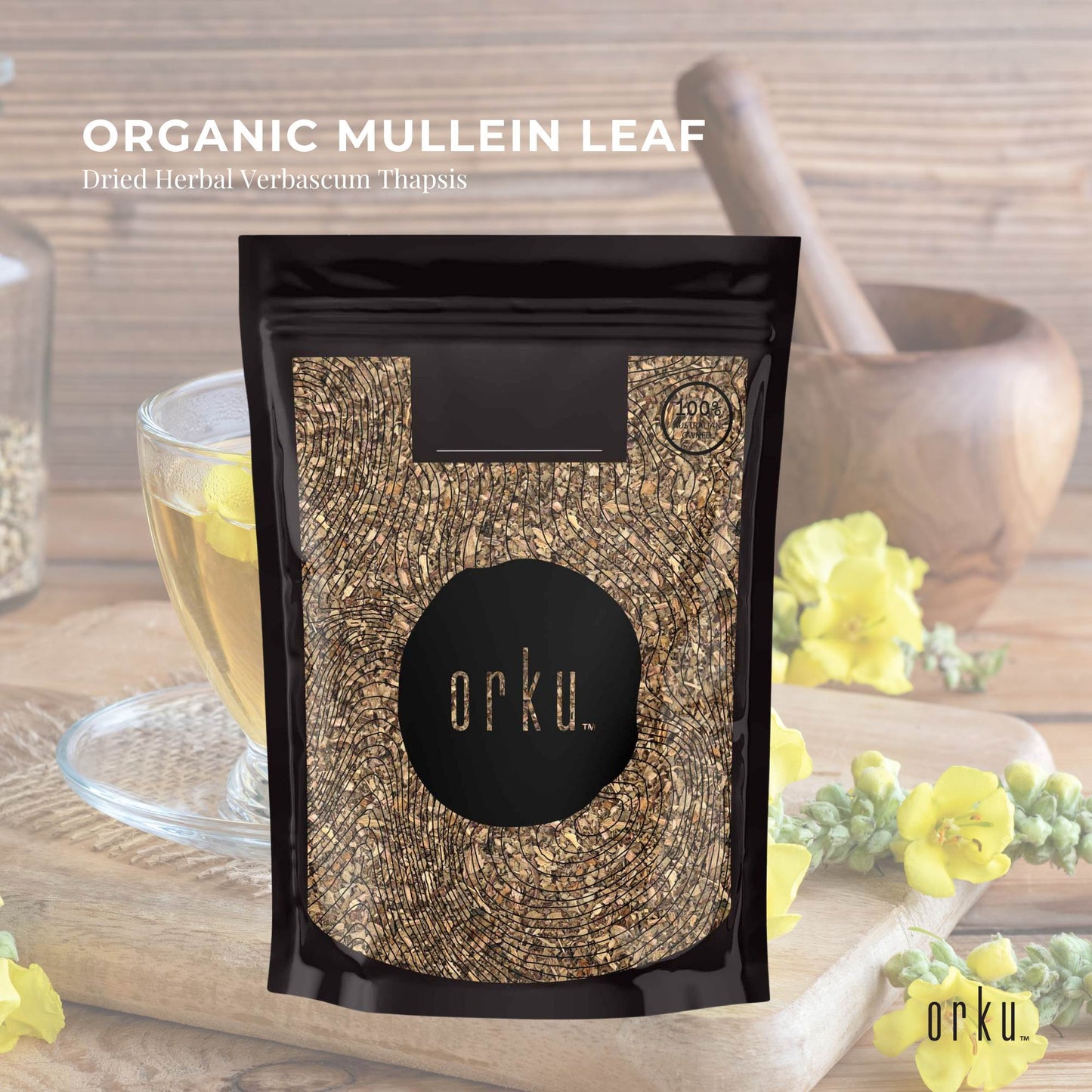 25g Organic Mullein Leaf - Dried Herbal Verbascum Thapsis