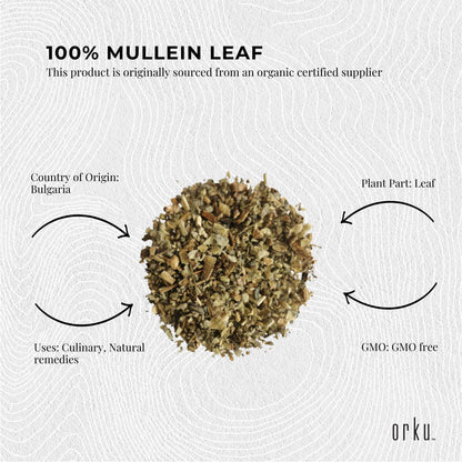 50g Organic Mullein Leaf - Dried Herbal Verbascum Thapsis