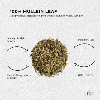 400g Organic Mullein Leaf - Dried Herbal Verbascum Thapsis