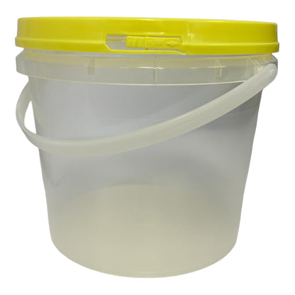 Bulk 100 x 2.2L Honey Bucket with Lid - 3Kg Clear Tamper Proof Plastic Tub