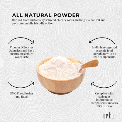 Orku 100g Chicory Root Inulin Powder - Unflavoured Natural Prebiotic Fibre