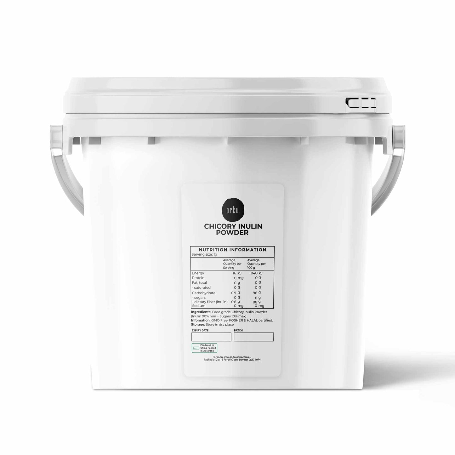 Orku 3.5Kg Chicory Root Inulin Powder Tub - Unflavoured Natural Prebiotic Fibre