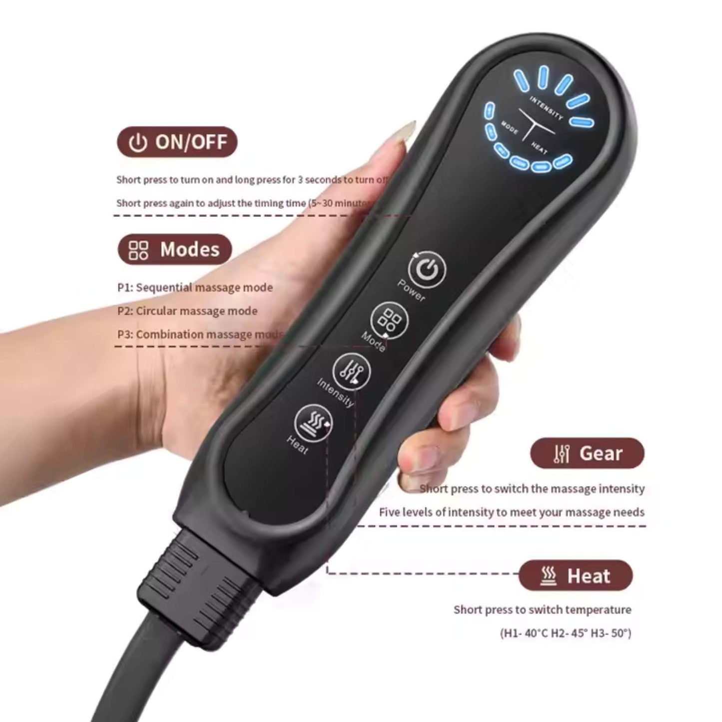 Orku Air Compression Massager for Leg Knee Foot - Pressure Therapy & Circulation