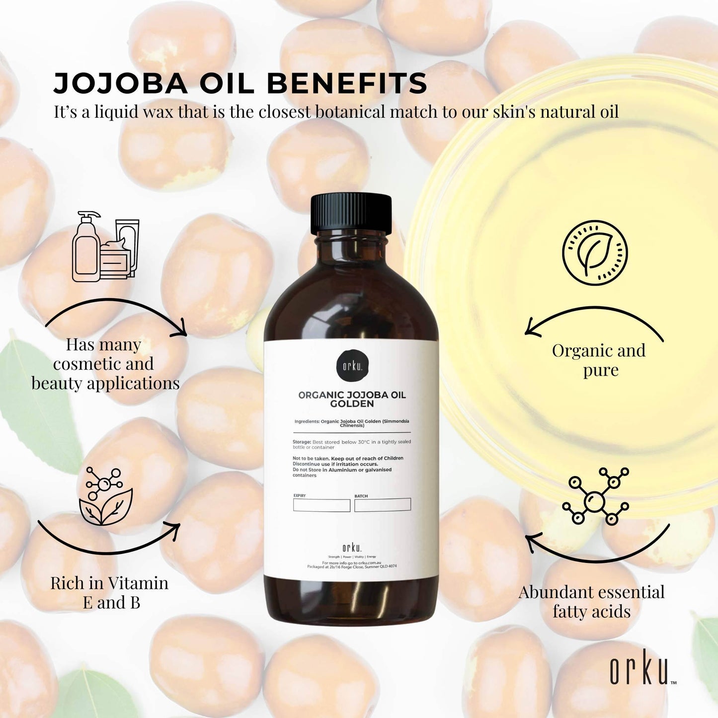 500ml Organic Castor Oil and 500ml Organic Jojoba Oil Pack - Hair Skin
