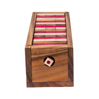 Stacking Tumbling Blocks Wood Red Colours Balance Game With Dice Play Options Handmade...
