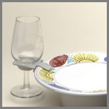 50 Pack Of 75mm White Wine Glass Dinner Lunch Plate Clip Holder - Stand Up Buffet Party -...