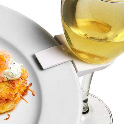 50 Pack Of 75mm White Wine Glass Dinner Lunch Plate Clip Holder - Stand Up Buffet Party -...